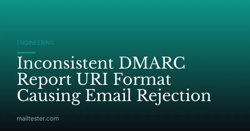 Inconsistent DMARC Report URI Format Causing Email Rejection