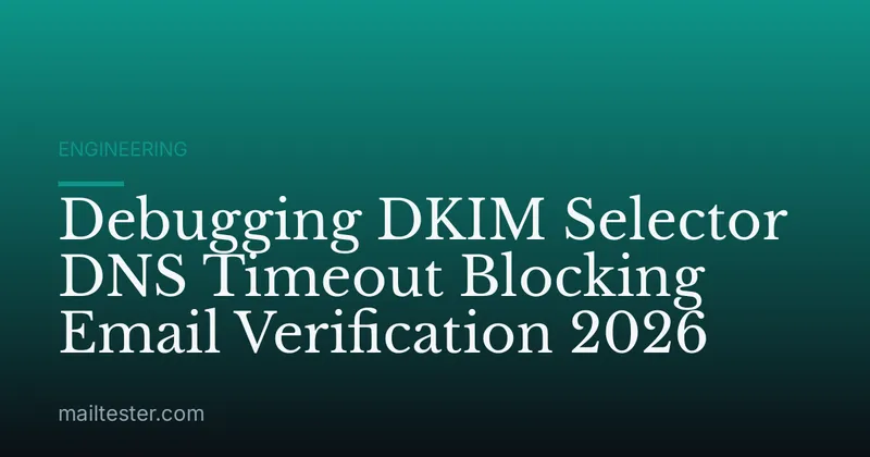 Debugging DKIM Selector DNS Timeout Blocking Email Verification 2026