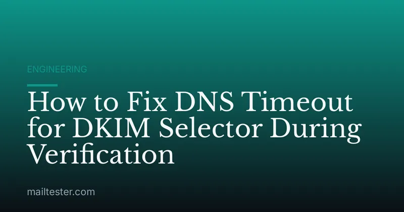 How to Fix DNS Timeout for DKIM Selector During Verification