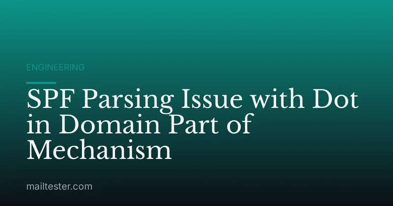 SPF Parsing Issue with Dot in Domain Part of Mechanism