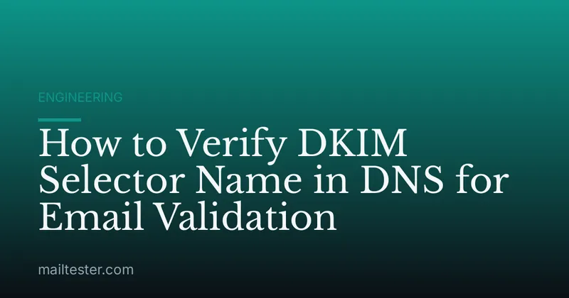 How to Verify DKIM Selector Name in DNS for Email Validation
