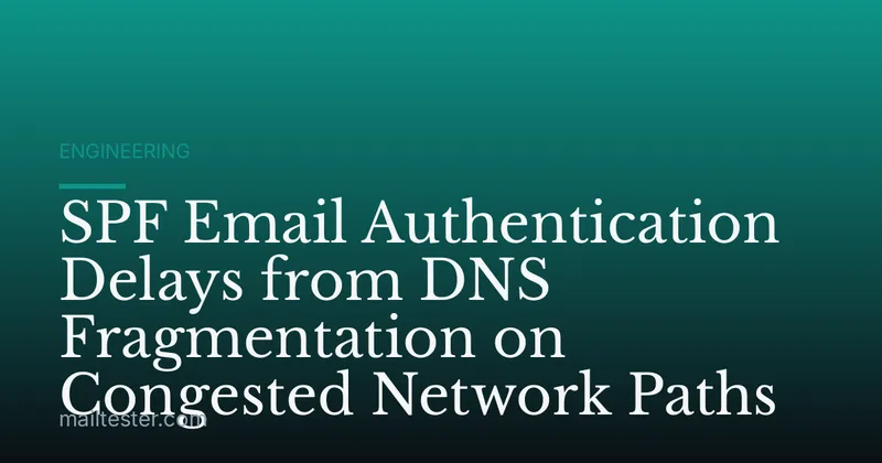 SPF Email Authentication Delays from DNS Fragmentation on Congested Network Paths