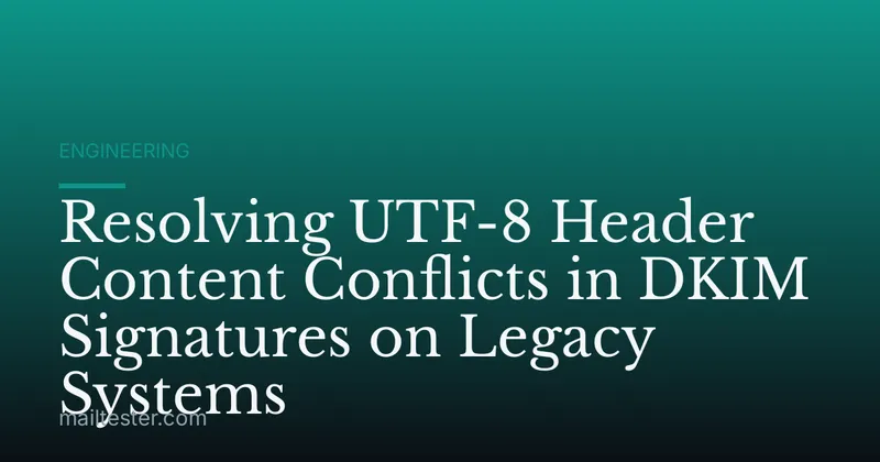Resolving UTF-8 Header Content Conflicts in DKIM Signatures on Legacy Systems