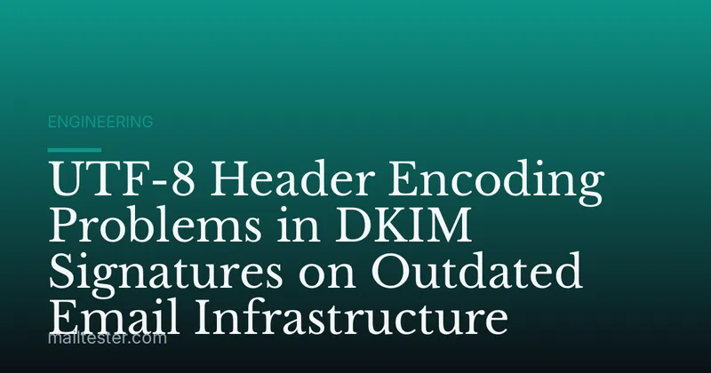 UTF-8 Header Encoding Problems in DKIM Signatures on Outdated Email Infrastructure
