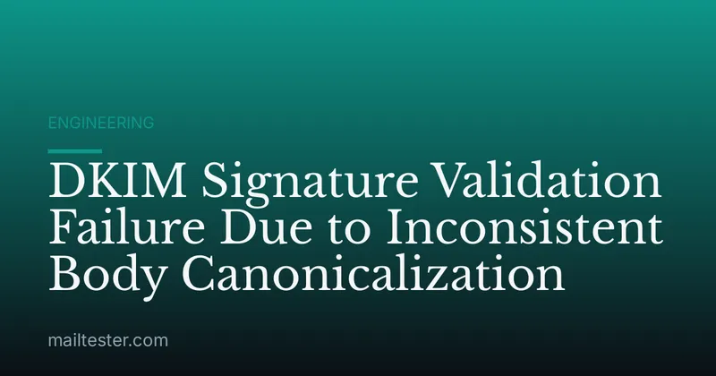 DKIM Signature Validation Failure Due to Inconsistent Body Canonicalization