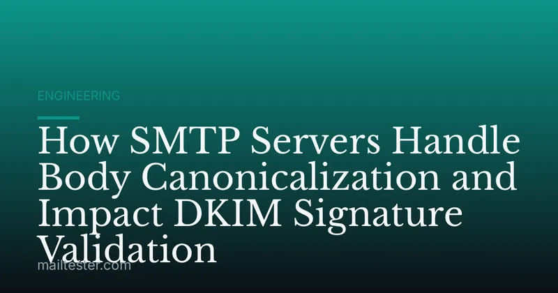 How SMTP Servers Handle Body Canonicalization and Impact DKIM Signature Validation