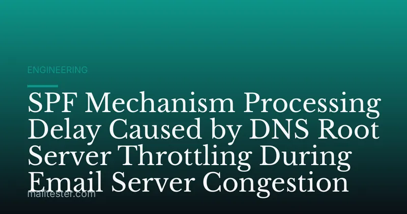 SPF Mechanism Processing Delay Caused by DNS Root Server Throttling During Email Server Congestion