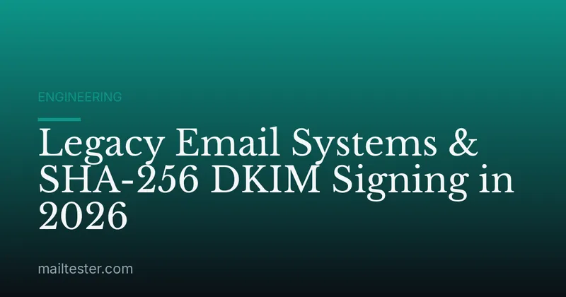 Legacy Email Systems & SHA-256 DKIM Signing in 2026