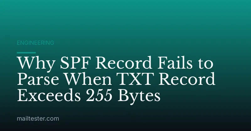 Why SPF Record Fails to Parse When TXT Record Exceeds 255 Bytes