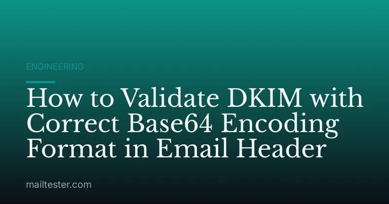 How to Validate DKIM with Correct Base64 Encoding Format in Email Header