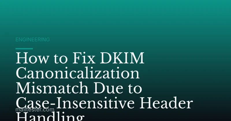 How to Fix DKIM Canonicalization Mismatch Due to Case-Insensitive Header Handling