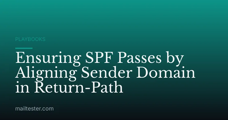 Ensuring SPF Passes by Aligning Sender Domain in Return-Path