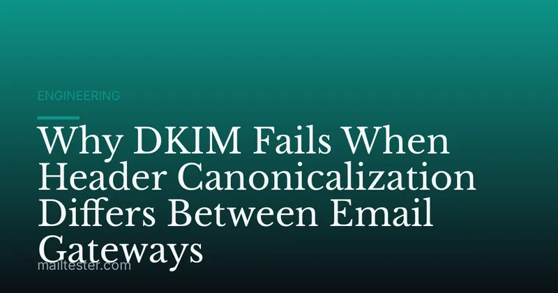 Why DKIM Fails When Header Canonicalization Differs Between Email Gateways