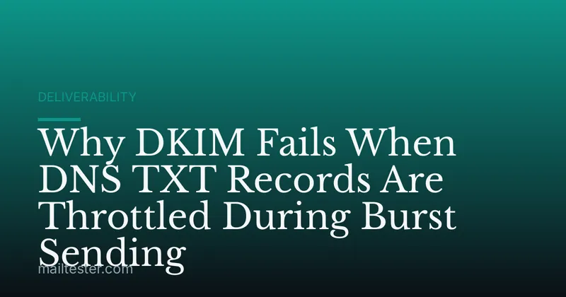Why DKIM Fails When DNS TXT Records Are Throttled During Burst Sending