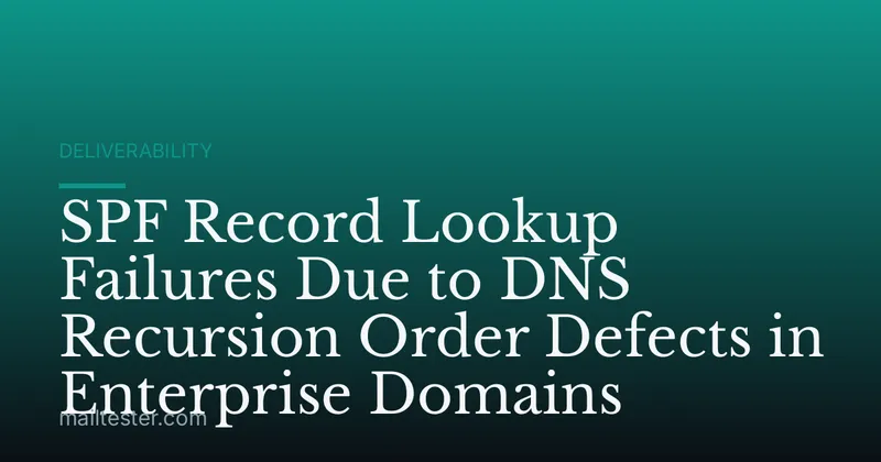 SPF Record Lookup Failures Due to DNS Recursion Order Defects in Enterprise Domains