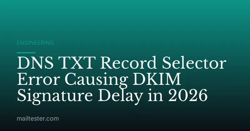 DNS TXT Record Selector Error Causing DKIM Signature Delay in 2026