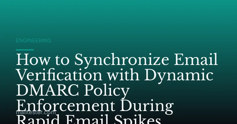 How to Synchronize Email Verification with Dynamic DMARC Policy Enforcement During Rapid Email Spikes