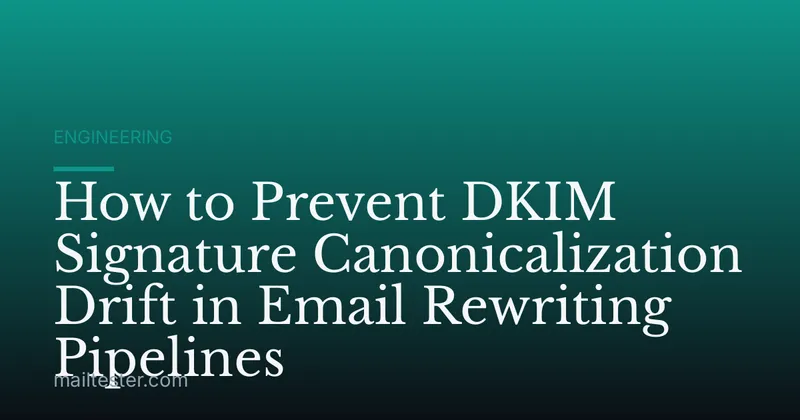 How to Prevent DKIM Signature Canonicalization Drift in Email Rewriting Pipelines