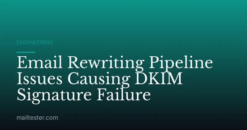 Email Rewriting Pipeline Issues Causing DKIM Signature Failure