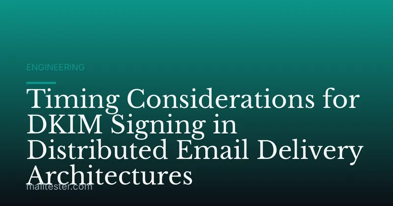 Timing Considerations for DKIM Signing in Distributed Email Delivery Architectures