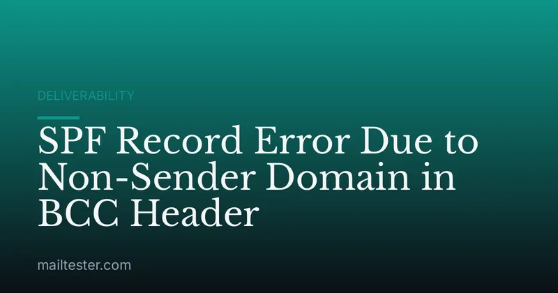 SPF Record Error Due to Non-Sender Domain in BCC Header