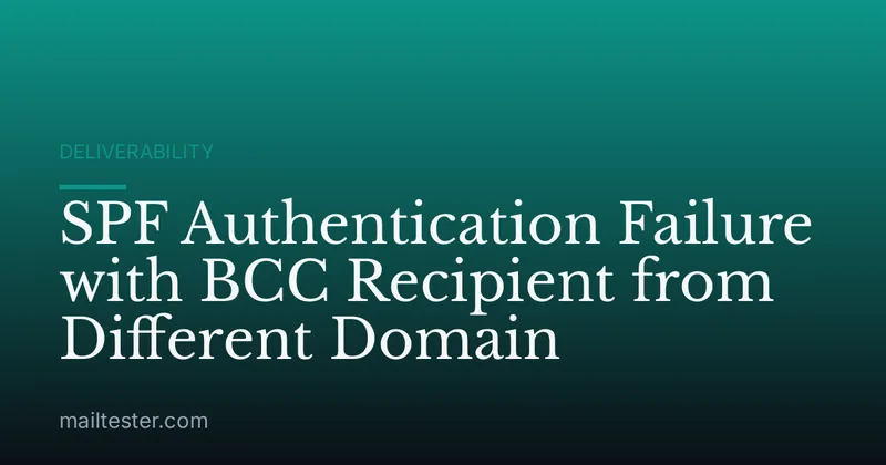 SPF Authentication Failure with BCC Recipient from Different Domain