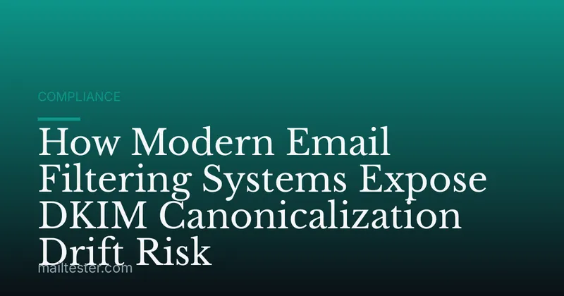 How Modern Email Filtering Systems Expose DKIM Canonicalization Drift Risk