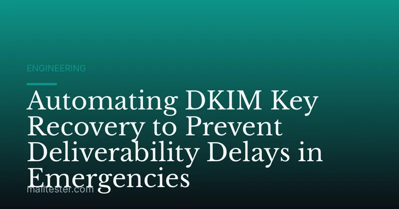 Automating DKIM Key Recovery to Prevent Deliverability Delays in Emergencies