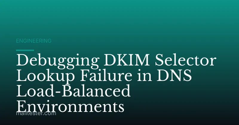 Debugging DKIM Selector Lookup Failure in DNS Load-Balanced Environments