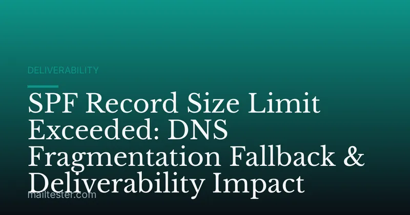 SPF Record Size Limit Exceeded: DNS Fragmentation Fallback & Deliverability Impact