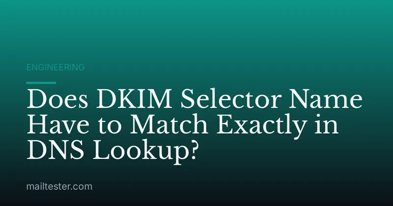 Does DKIM Selector Name Have to Match Exactly in DNS Lookup?
