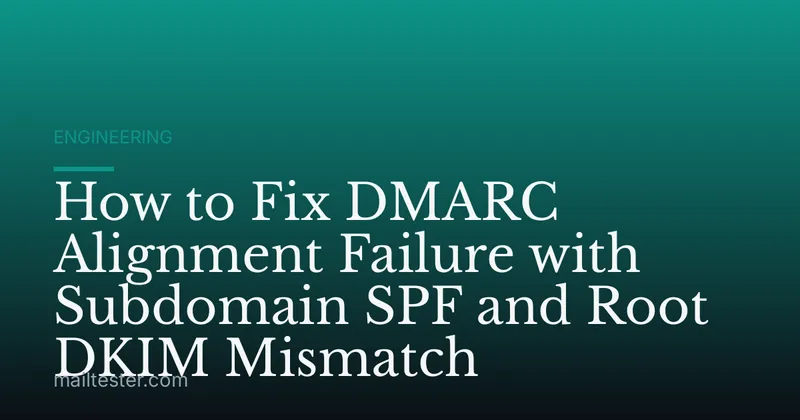 How to Fix DMARC Alignment Failure with Subdomain SPF and Root DKIM Mismatch