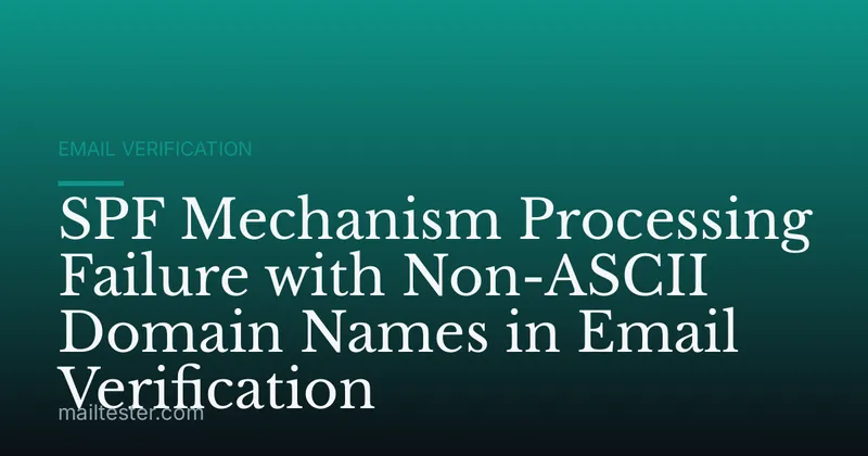 SPF Mechanism Processing Failure with Non-ASCII Domain Names in Email Verification