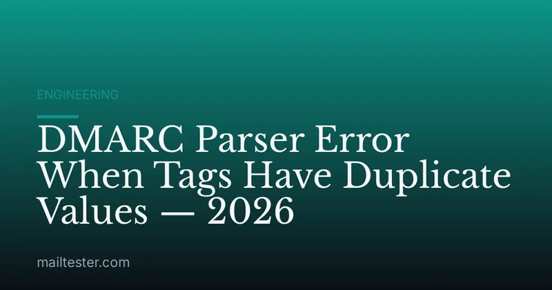 DMARC Parser Error When Tags Have Duplicate Values — 2026