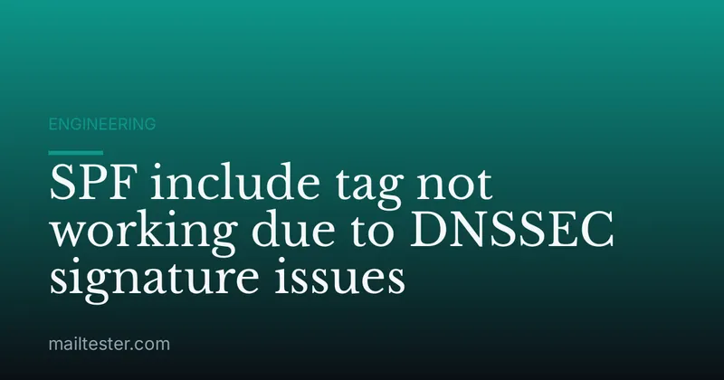 SPF include tag not working due to DNSSEC signature issues