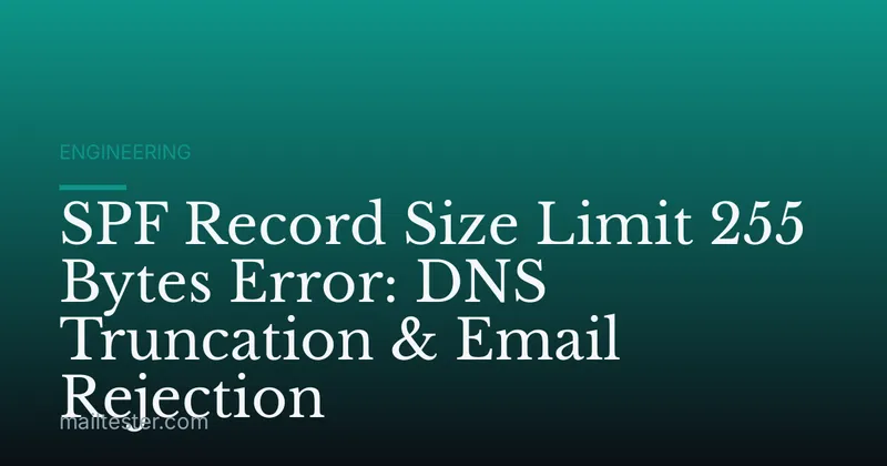 SPF Record Size Limit 255 Bytes Error: DNS Truncation & Email Rejection