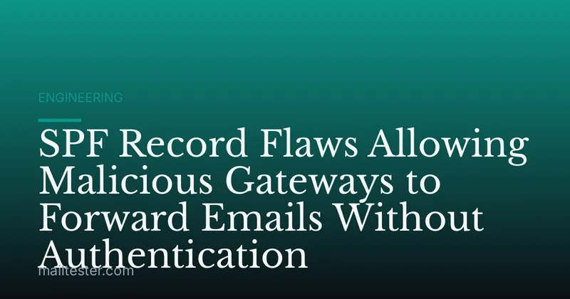 SPF Record Flaws Allowing Malicious Gateways to Forward Emails Without Authentication