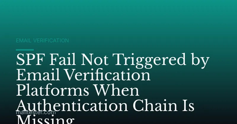 SPF Fail Not Triggered by Email Verification Platforms When Authentication Chain Is Missing