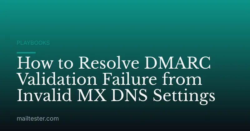 How to Resolve DMARC Validation Failure from Invalid MX DNS Settings