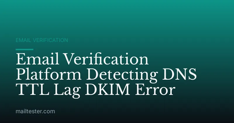 Email Verification Platform Detecting DNS TTL Lag DKIM Error