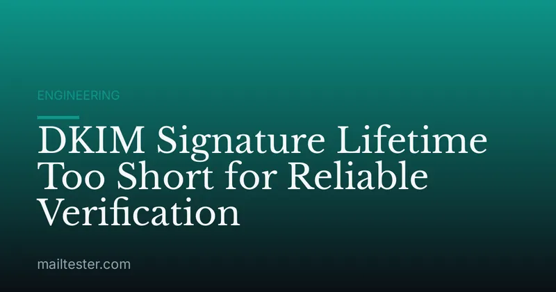 DKIM Signature Lifetime Too Short for Reliable Verification