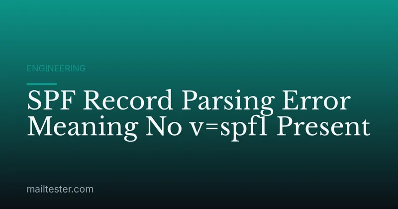 SPF Record Parsing Error Meaning No v=spf1 Present
