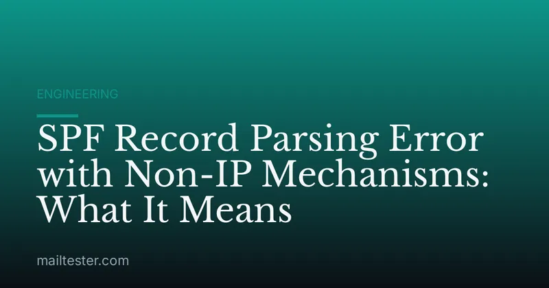SPF Record Parsing Error with Non-IP Mechanisms: What It Means