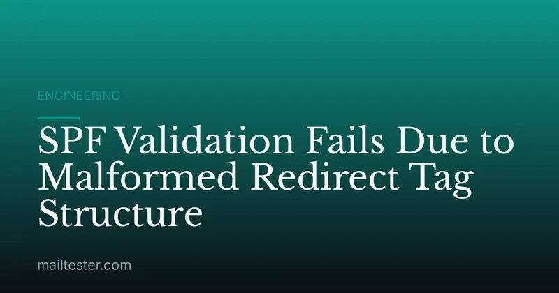 SPF Validation Fails Due to Malformed Redirect Tag Structure