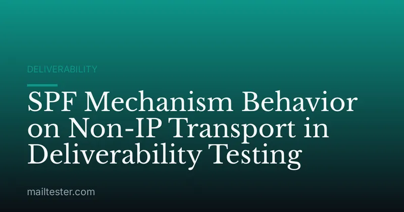 SPF Mechanism Behavior on Non-IP Transport in Deliverability Testing