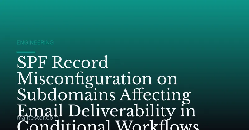 SPF Record Misconfiguration on Subdomains Affecting Email Deliverability in Conditional Workflows