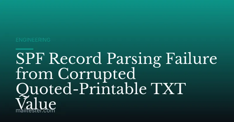 SPF Record Parsing Failure from Corrupted Quoted-Printable TXT Value