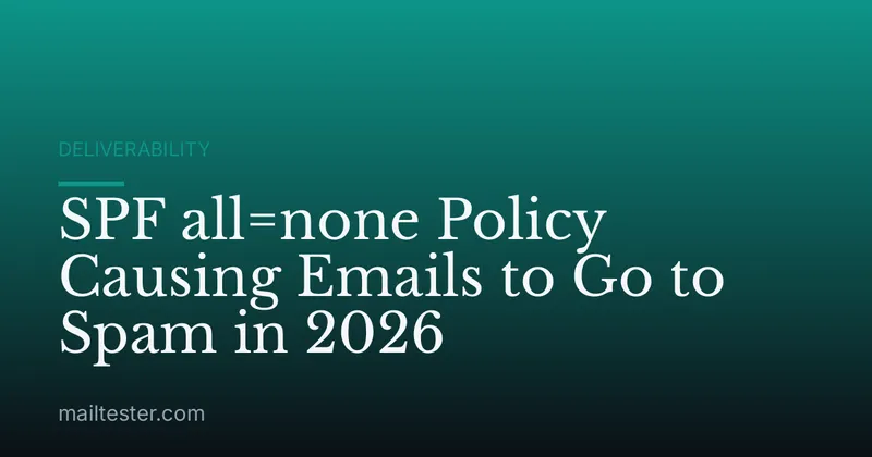 SPF all=none Policy Causing Emails to Go to Spam in 2026