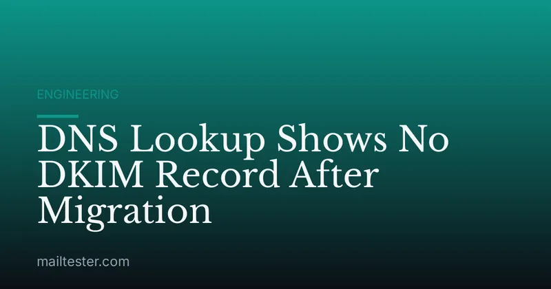 DNS Lookup Shows No DKIM Record After Migration
