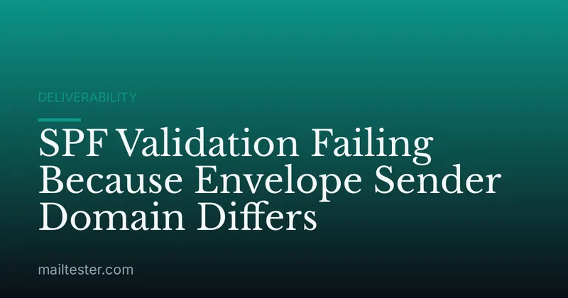 SPF Validation Failing Because Envelope Sender Domain Differs